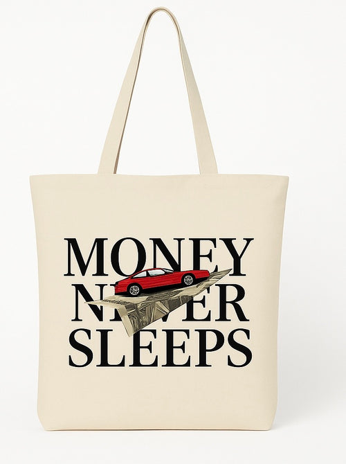 Schnieke Tragetasche "Money Never Sleeps"