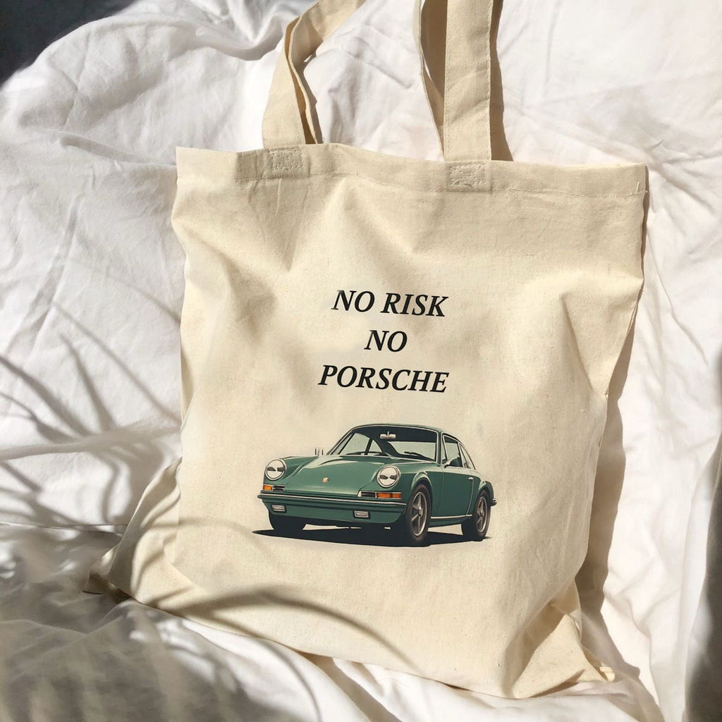 Schnieke Tragetasche "No Risk No Porsche"