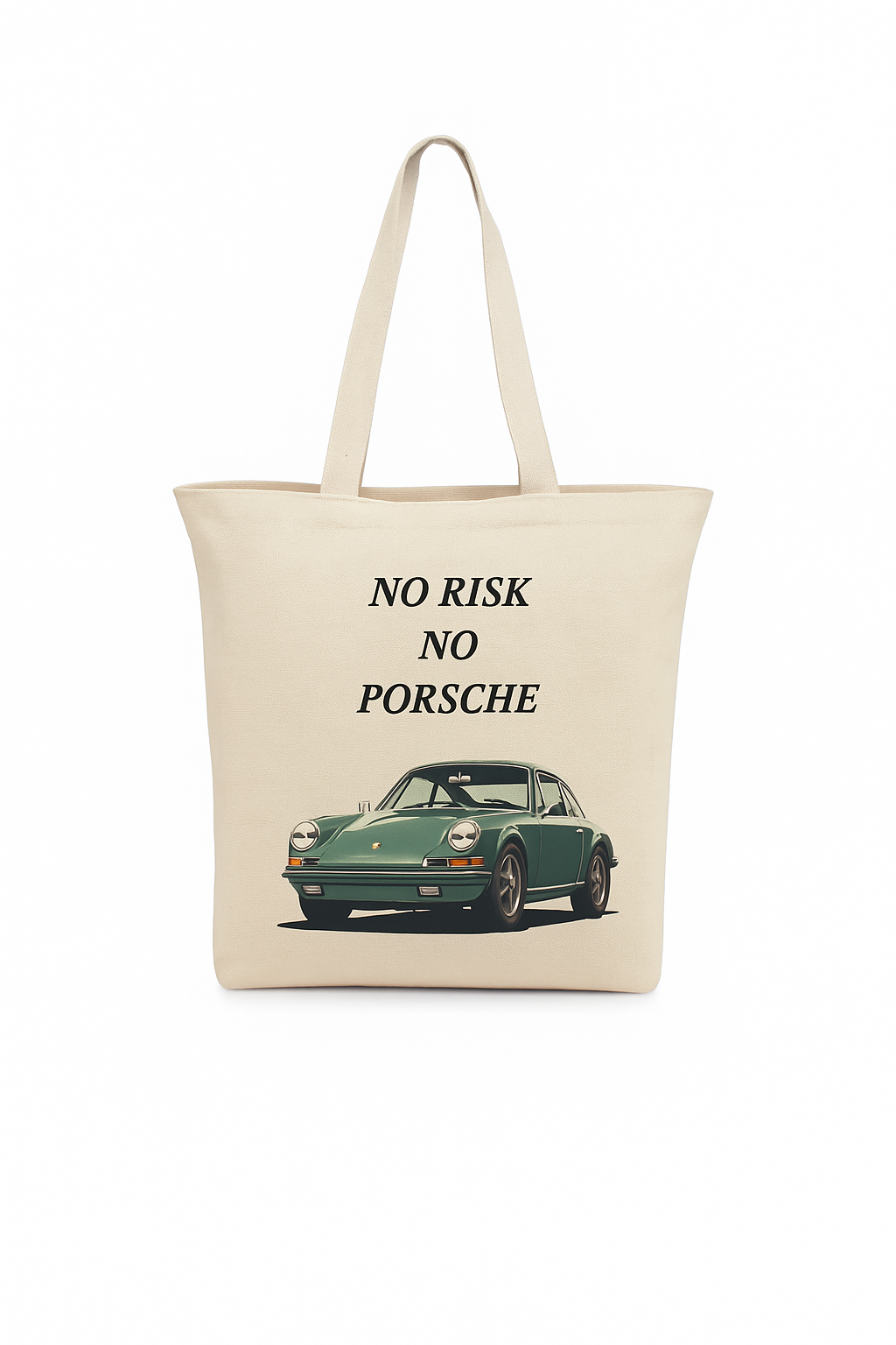 Schnieke Tragetasche "No Risk No Porsche"